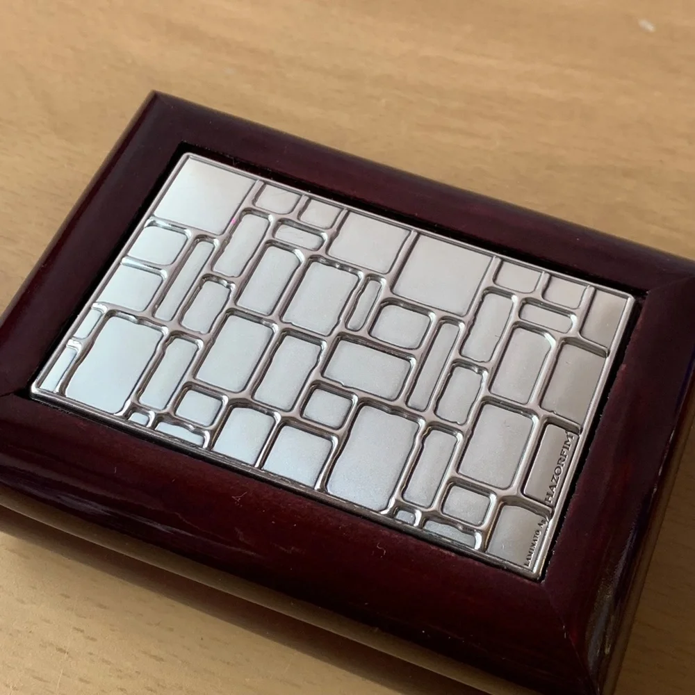 Brand New Hazorfim Israel Silver Plated Business Card Box